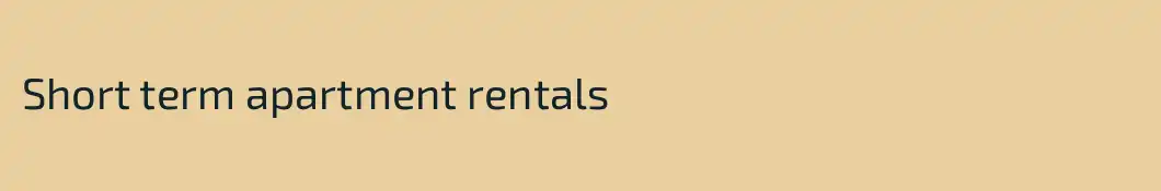 Short term apartment rentals